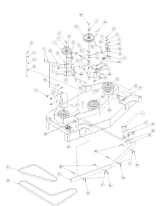 Deck Assembly Diagram and Parts List for G1548 55AE232S150-WAM Cub Cadet Lawn Mower